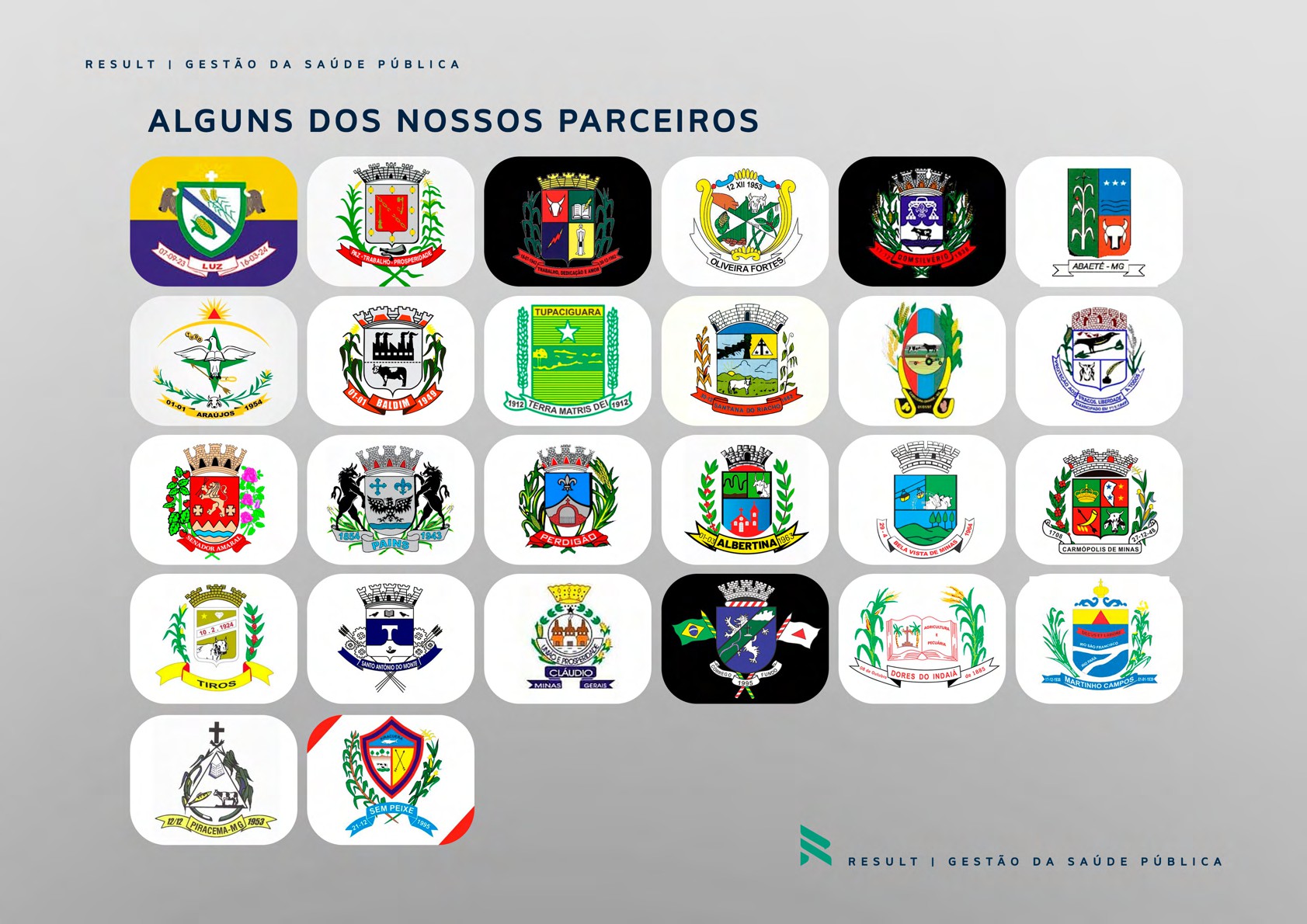 Municípios parceiros da Result